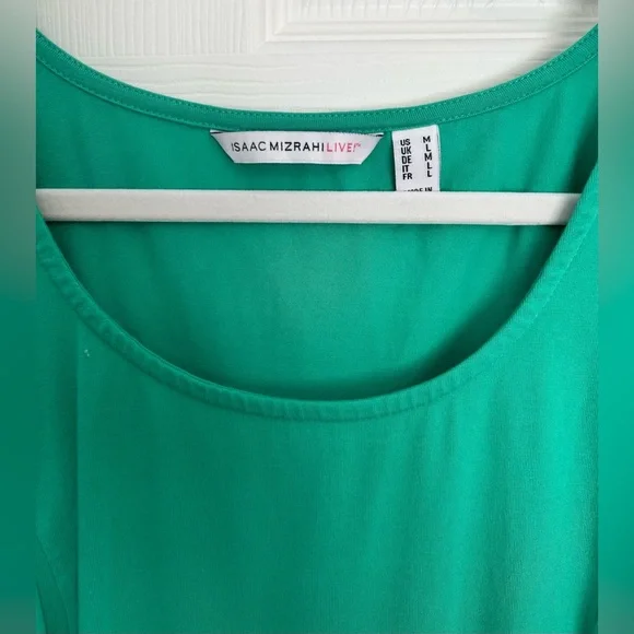 Isaac Mizrahi Live Women's Green Short Sleeve Top size M - Picture 3 of 4